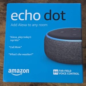 Amazon Echo Dot Smart Speaker Alexa Charcoal with Blue Trim 4th 5th Generation
